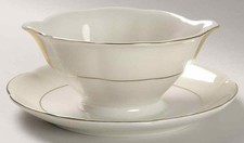 Haviland Leeds White and Cream Gravy Boat & Underplate 192462 picture