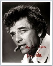 Peter Falk Autograph Photo Signed Actor Columbo Star Cigar picture