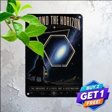 Sci-Fi Cosmic Portal Metal Sign Mystic Dimensional Journey Wall Tin Plaque picture