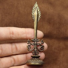 Brass Manjushri Buddhist Altar Statue Esoteric Ritual Desktop Decor picture