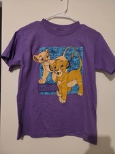 Vtg 1994 Disney The Lion King T Shirt Youth M 10/12 Orange Tag Simba Nala USA picture
