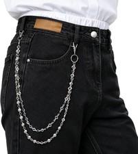 Gothic Double Layer Pants Chain Punk Hip Hop Waist Chain Streetwear Accessory picture