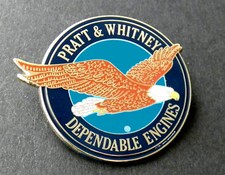 PRATT AND WHITNEY ENGINE ENGINES AIRCRAFT AVIATION LARGE LAPEL PIN BADGE 1.5 IN picture
