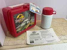 Vintage JURASSIC PARK 1992 Plastic Lunchbox THERMOS New w/tags & inserts picture