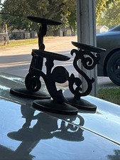 antique candle holders pair picture