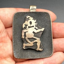 Vintage Hopi Bernard Dawahoya Native Mudhead Kachina Raincloud Silver Pendant picture