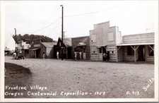 1959 Oregon Centennial Exposition Frontier Village RPPC Postcard picture
