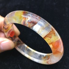 56.5mm Natural Red Fire Phantom Crystal Women Handmade Bangle AAA picture