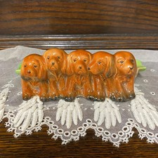 Vintage Ceramic Ashtray Ashtray Puppy Spaniel Dog Five Beswick England Around picture