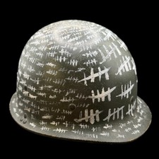 Iraqi M80 Composite Helmet OIF Bringback Trench Art Tally Marks Inscriptions picture
