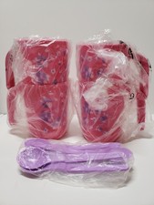 Tupperware Illumina Watercolor Floral Mugs W/Spoons | Set of 4| Dark Pink New picture