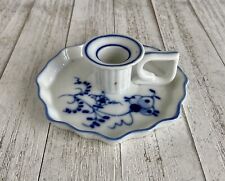 GERMAN PORCELAIN BLUE WHITE CANDLE CHAMBERSTICK picture
