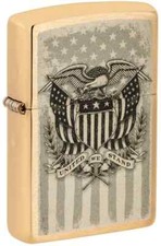 Zippo American Crest Design Brass Brushed Color Image 46230 picture