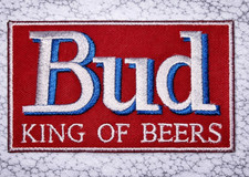 BUDWEISER BEER BUD KING OF BEERS EMBROIDERED IRON ON PATCH 3.25