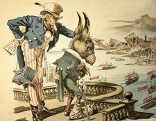 1892 Judge Mag Illus. THE COUNTRY NEEDS A CHANGE Uncle Sam & Free Trade Dems picture