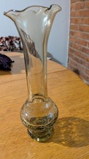amber crackled glass bud vase picture