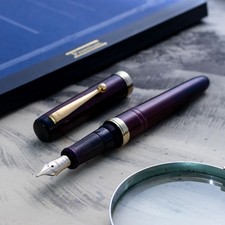 Ohashido Urushi Akatame-Nuri Ebonite Nagahara 14K M JIS Nib Fountain Pen picture