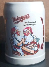 USINGER'S SAUSAGE Pottery Advertising STEIN / MUG M WARE picture