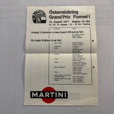 1971 Austrian Grand Prix Racing Flyer Advertisement F1 Formula One Niki Lauda + picture
