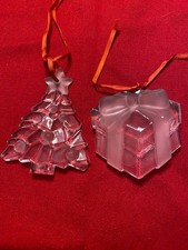 Vintage Tiffany & Co. Christmas Tree & Gift Box Crystal Ornaments picture