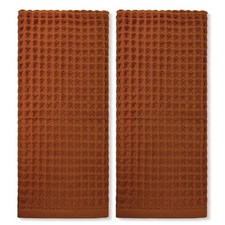 Jacquotha Waffle Hand Towels for Bathroom Kitchen 2-Piece (Rust) Small, Rust picture