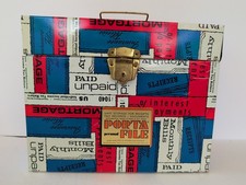 Vintage Porta File Personal Vertical File Box 1970s Red White Blue Ballonoff picture