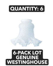 6-pack lot Westinghouse 81242 White satin floral Glass Lamp Shade 6