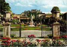 Vintage Salzburg Austria Mirabell Gardens Hohensalzburg Fortress Postcard picture