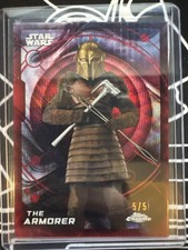 2026 Topps Star Wars Chrome The Armorer 5/5 Bookend Red Refractor #42 picture
