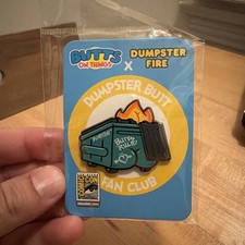 SDCC 2026 Exclusive 100% Soft X Butts On Things Dumpster Pin - In hand picture
