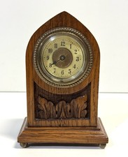 Antique Cathedral Style Wind Up Clock As Is For Parts Or Repair picture
