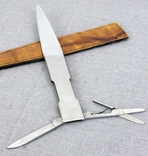 Vintage Noymer Multi-Tool, Letter Opener, Knife & Scissors w/Leather Sheath picture