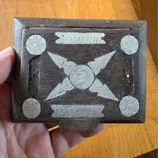 Antique WW1 POW Trench Art Hand-Carved Wooden Trinket Box – 