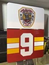 FDNY LADDER 9 REFLECTIVE Vinyl Sign W/ logo. picture