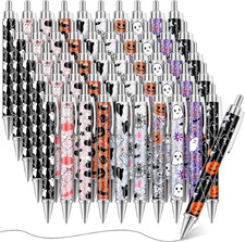 50 Pcs Halloween Pens Pink Ghost Ballpoint Bulk Holiday Gifts picture