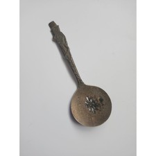 Vintage Mr. Peanut Carlton Silverplate Slotted Nut Spoon Planters Promo 1940s picture