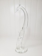 Vintage Heisey Crystal Clear Glass Giraffe Neck Turned Figurine 10-1/2