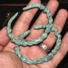 Pair of Genuine Ancient Roman Bronze Twisted Bracelets in Good Condition picture