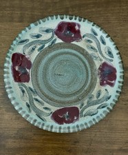 Jan Myers Studio Art Pottery Floral Plate 1995 Signed Hand Painted Flowers 5.75