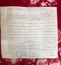 rare historical certificate of acknowledgement by a married woman 1837 deed  picture