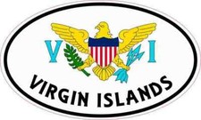 5X3 Oval Virgin Islands Sticker Vinyl Cup Travel Car Truck Luggage Case Decal picture