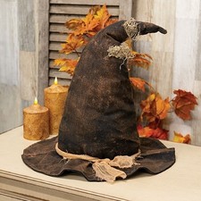 Grungy Halloween Stuffed Witch Hat Shelf Sitter 19