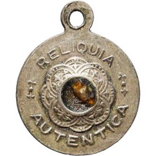 RARE FATHER DAMIEN LEPER PRIEST RELIQUARY OLD DAMIAN MOLOKAI RELIC CHARM picture