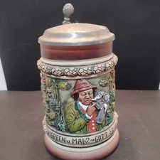 Vintage Hopfen u. Malz Gott Erhalt’s. The Wald, West Germany Beer Stein & Lid picture