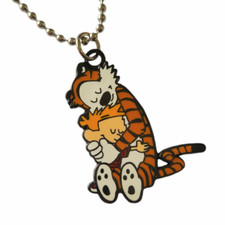 Calvin and Hobbes Hugging Friends Comic Cartoon Charm Pendant Necklace picture