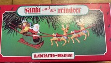 VTG Hallmark santa and his reindeer 1986 Ornament picture