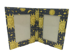 Vintage Y2k Celestial Sun Stars Moon Double Picture Frame 1990's  picture