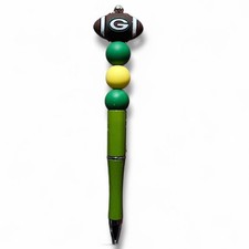 Green Bay Packers Football NFL Team Beaded Ballpoint Twist Pen picture