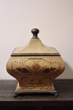 Vintage Hand Painted Folk Art Wooden Box Pagoda Lid 14