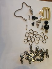 Lot of Vintage Sewing Hardware D Rings Bolt Snaps Buckle picture